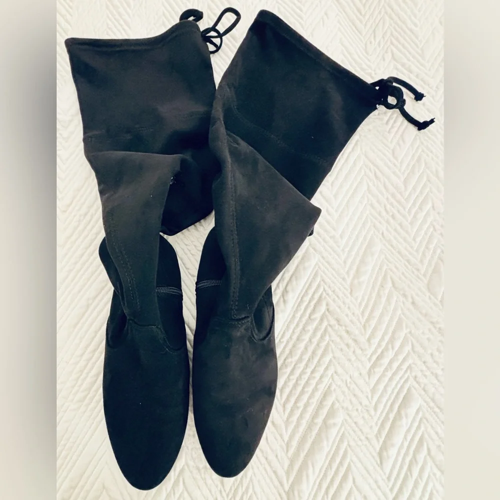 Time and Tru Steve Madden Boots women’s sz 8.5W Black Knee High, Wide Width EUC